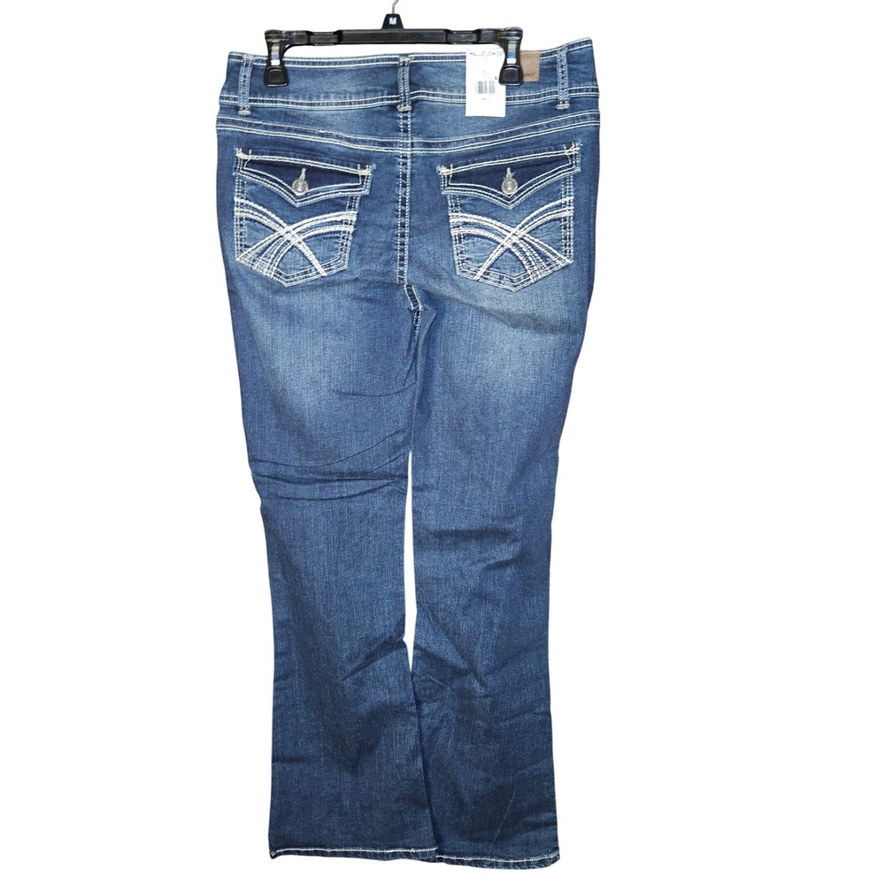Wallflower Jeans Womens 13 Luscious Curvy Bootcut Blue Heidi Contrast Stitch New